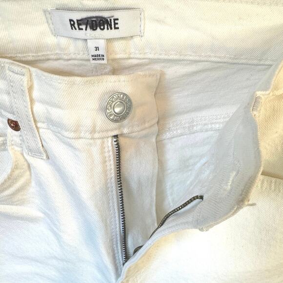 RE/DONE NWT 70s Crop Boot Jeans White Denim Size 31 High Rise Recycled Levi’s - Picture 7 of 8